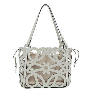 Loewe Anagram Cutout Tote Bag White